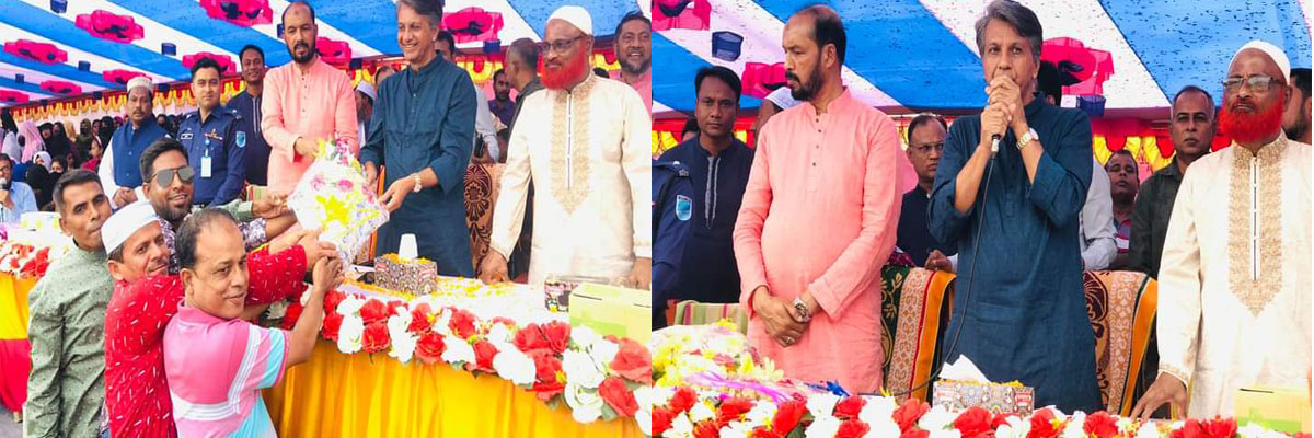 বার্ষিক ক্রীড়া প্রতিযোগিতা অনুষ্ঠানে প্রধান অতিথিকে ফুলের তোড়া দিয়ে বরণ  করেন কমিটি সদস্যা বৃন্দ। 